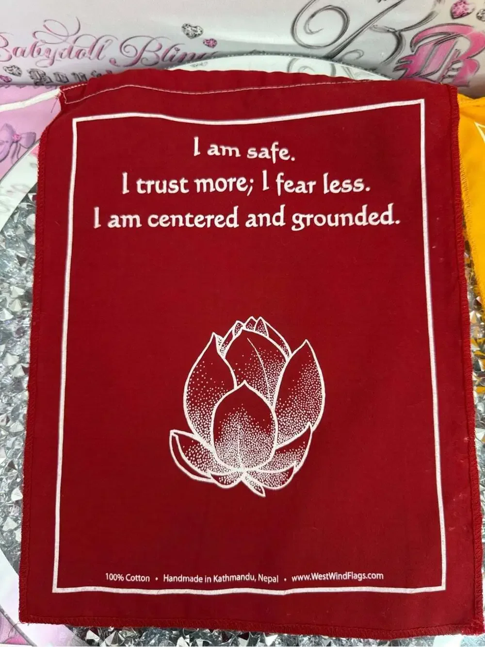 Tapestry art work wall hanging flags lotus flowers chakras